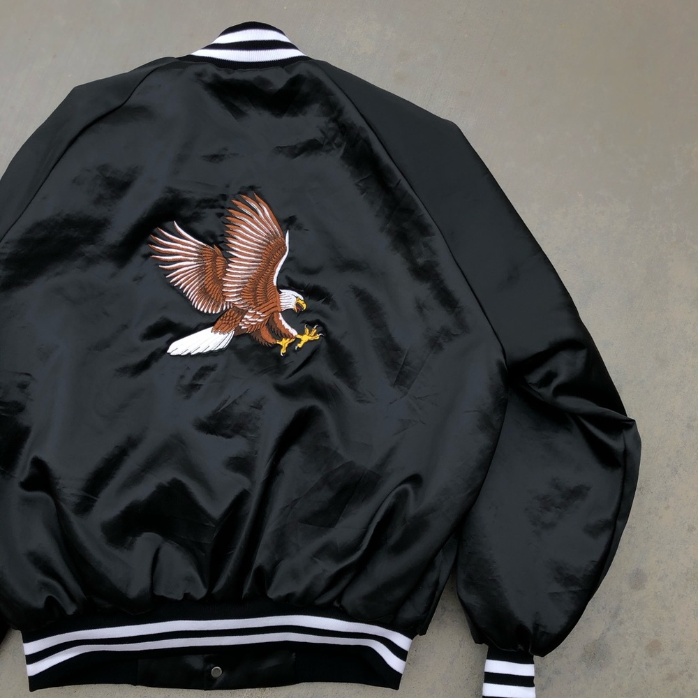 Vintage Harley Davison Type Satin Bomber Jacket